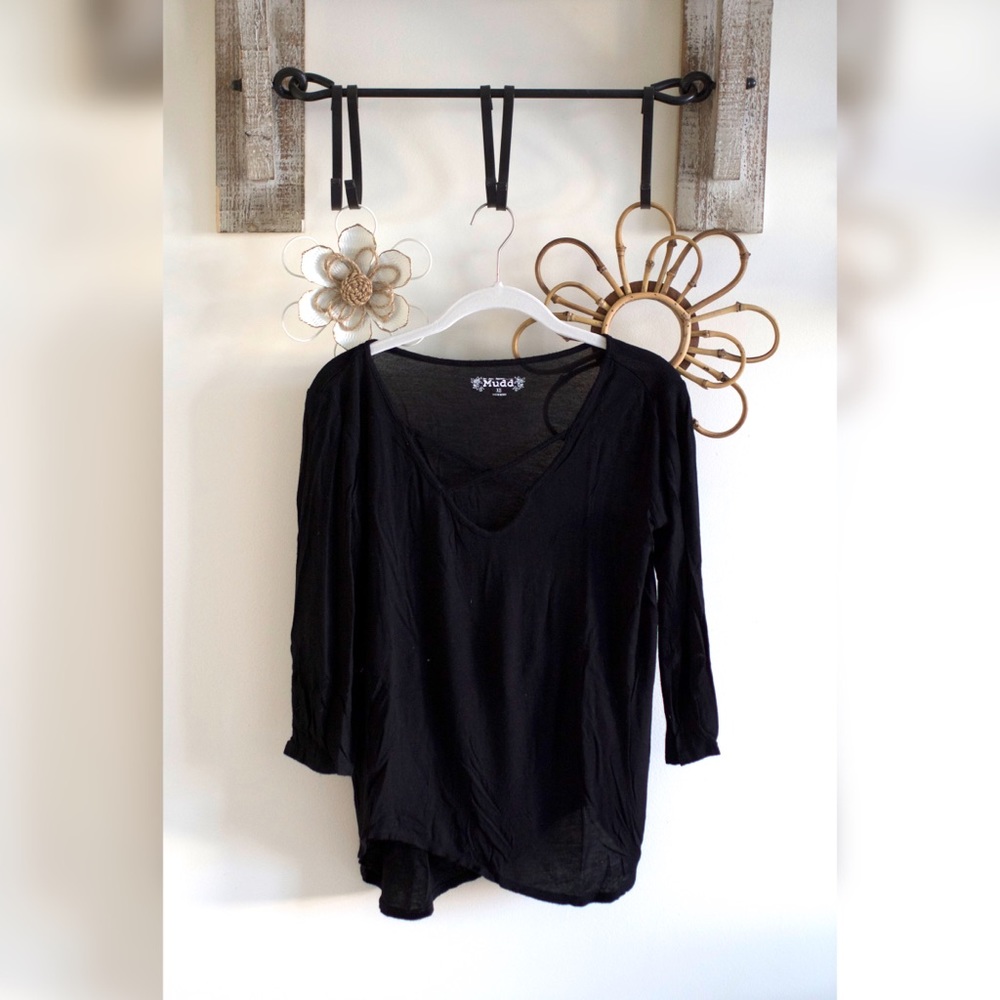 Black Crisscross Top